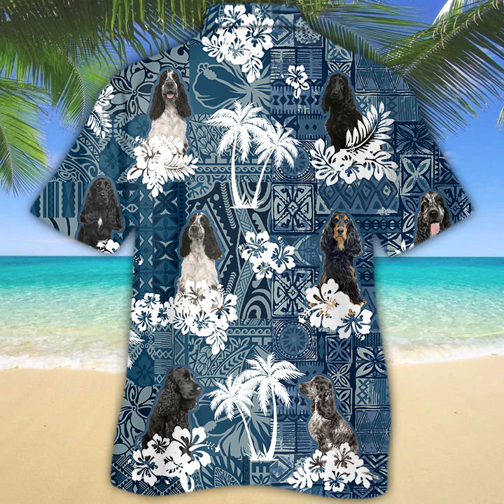 Black English Cocker Spaniel Hawaiian Shirt