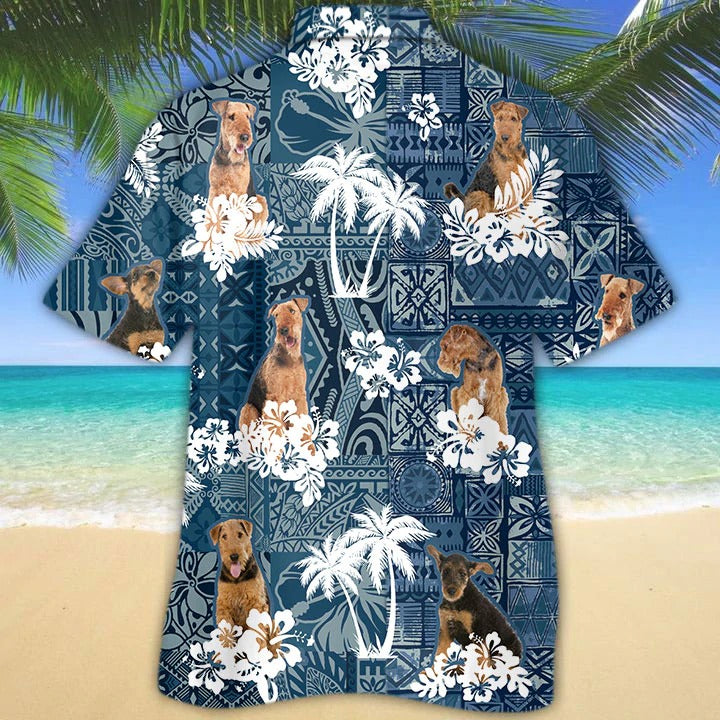 Airedale Terrier Hawaiian Shirt/ 3D All Over Printed Dog Hawaii Shirt For Men And Women
