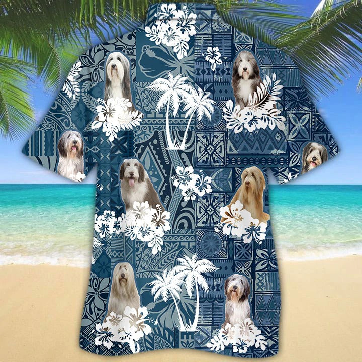 Bearded Collie Hawaiian Shirt/ Dog Hawaii Summer Beach Shirts/ Christmas Gitf For Dog Lovers