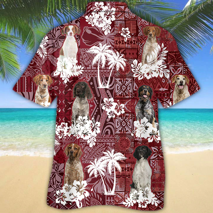Brittany red Hawaiian Shirt/ Gift for Dog Lover Shirts/ Animal Summer Shirts/ Hawaiian Shirt Men