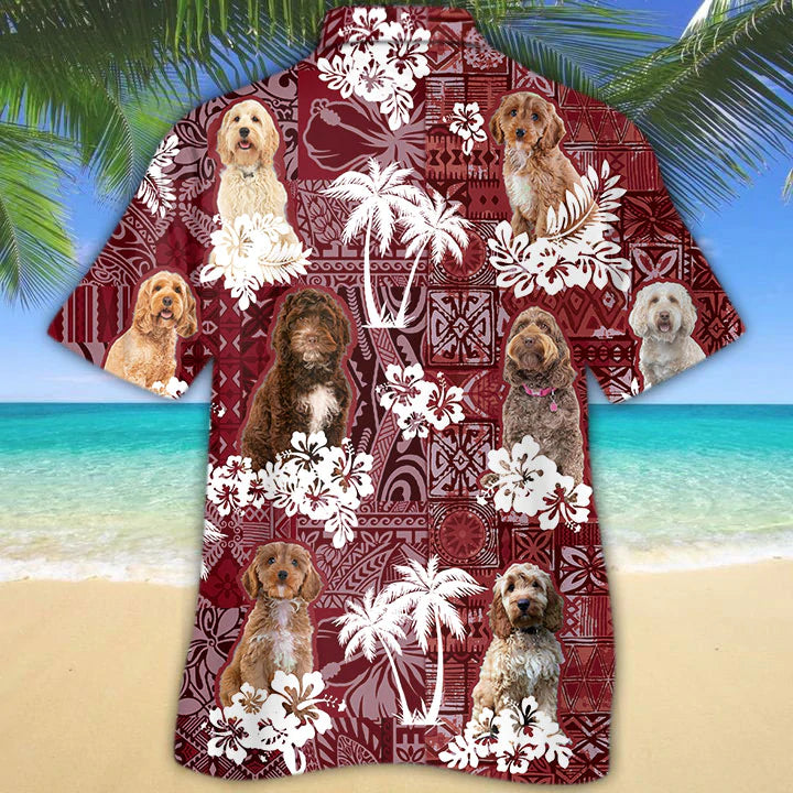 Cockapoo red Hawaiian Shirt/ Gift for Dog Lover Shirts/ Animal Summer Shirts/ Hawaiian Shirt Men