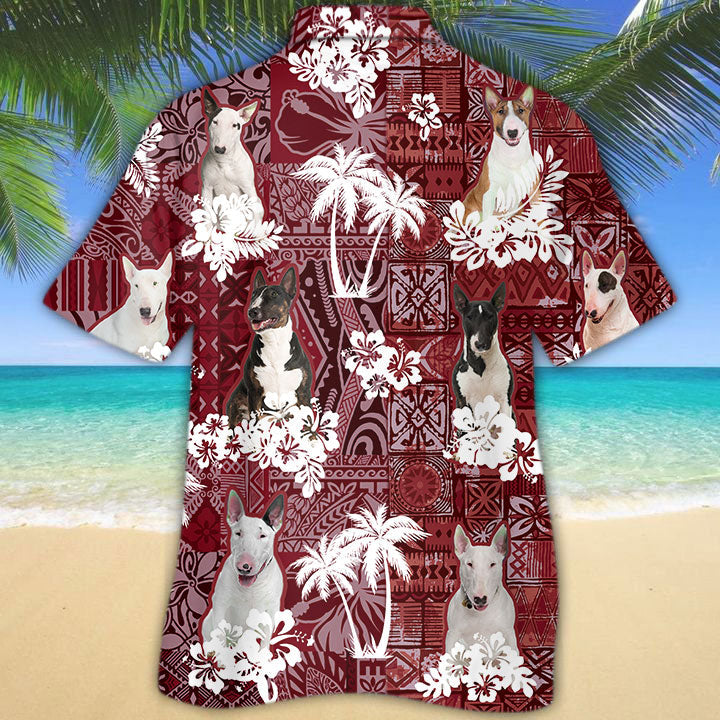 Bull Terrier Hawaiian Shirt/ Cute Dog Hawaiian Shirt Short Sleeve