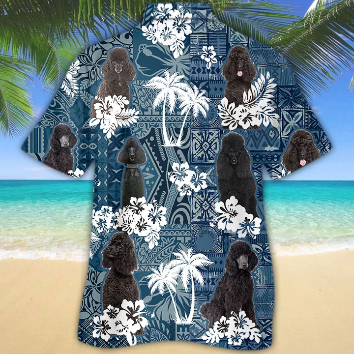 Black Poodle Hawaiian Shirt for Men and women