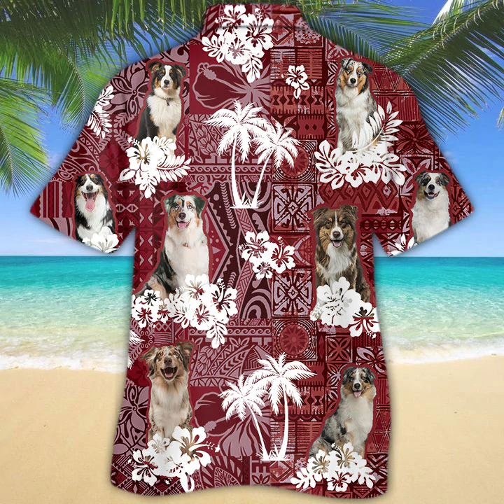 Australian Shepherd Red Hawaiian Shirt/ Hawaiian shirt For men/ Women/  Aloha Shirt For Summer
