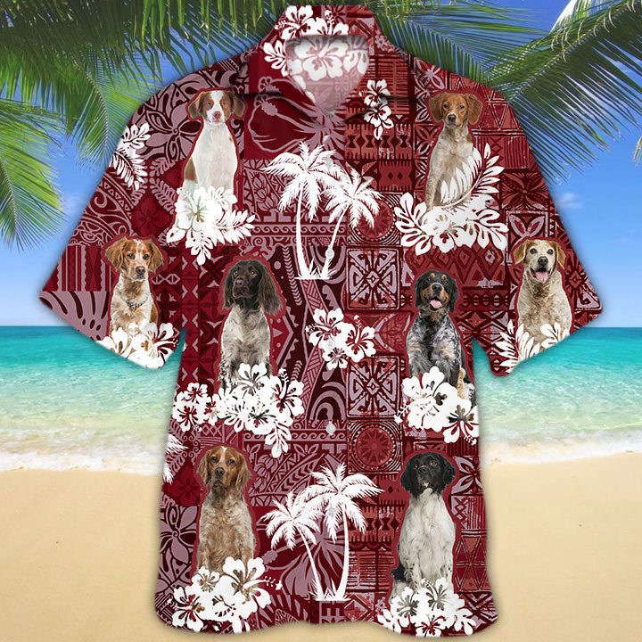 Brittany Hawaiian Shirt/ Dog Hawaii Aloha Beach Shirts