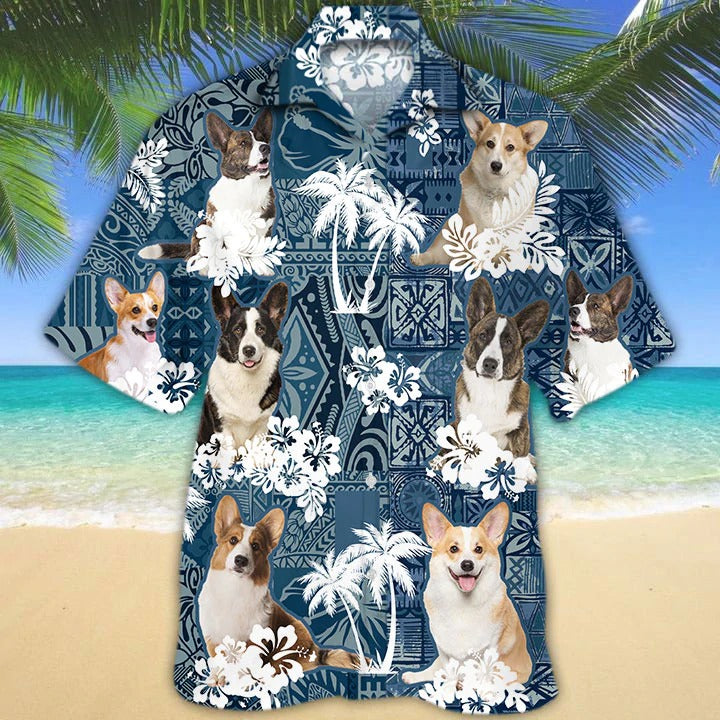 Cardigan Welsh Corgi Hawaiian Shirt/ 3D Full Print Dog In Hawaii Shirts For Travel Summer