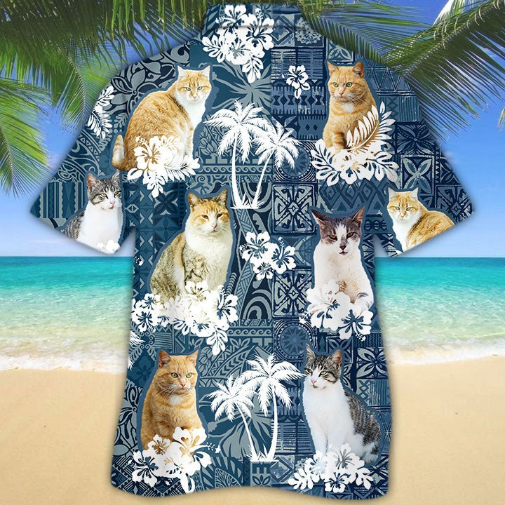 3D All Over Print Cat Hawaiian Beach Shirt For Men And Woman/ Summer Aloha Cat Shirt/ Cat Lover Present