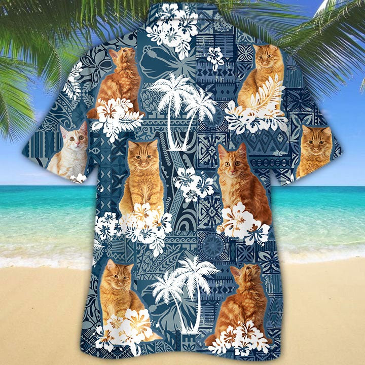American Bobtail Hawaiian Shirt/ 3D Cat Hawaiian Shirt For Men And Woman/ Animal Hawaii Aloha Beach Shirts