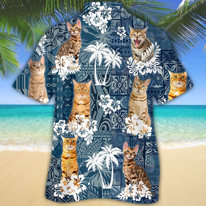 Bengal Hawaiian Shirt For Summer Travel/ Cat Hawaiian Shirt For Man And Woman/ Birthday Gift For Cat Lovers