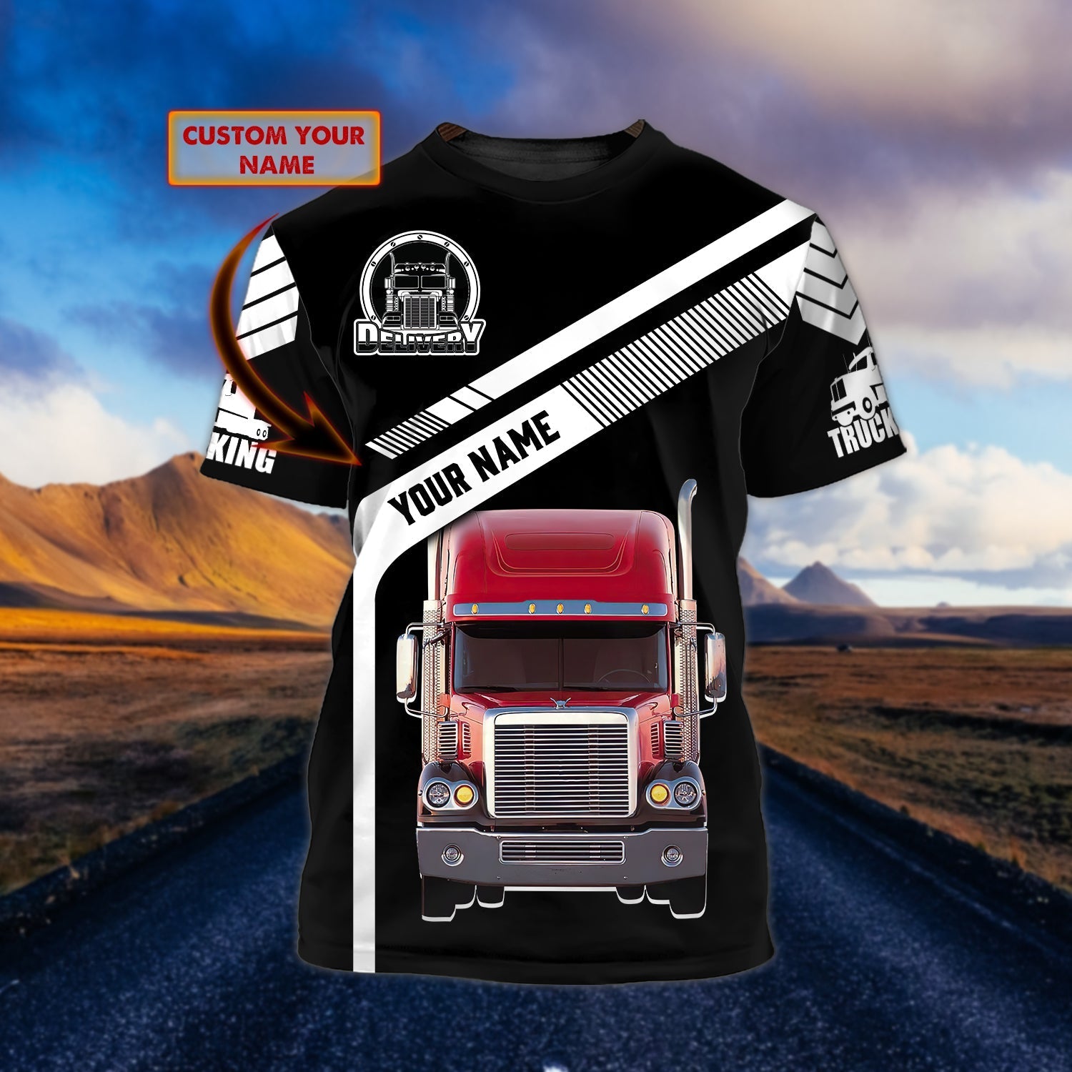 Customized Big Trucker T Shirt Truck Driver Tee Shirt For Him
