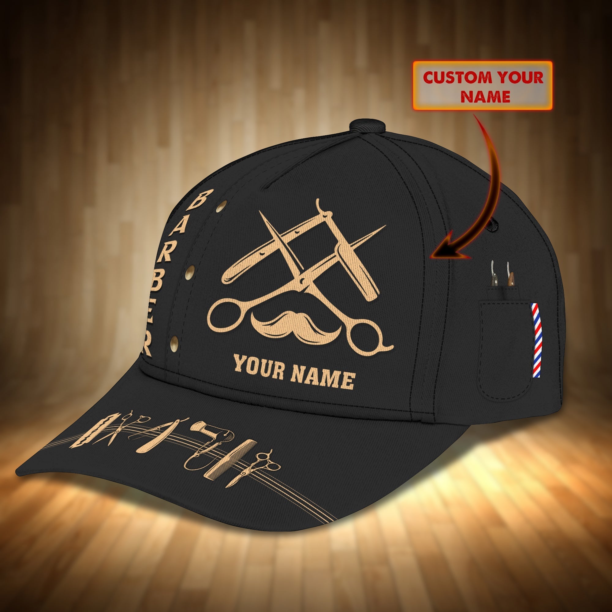 Customized 3D All Over Printed Baseball Cap Hat For Barber Men And Women/ Barber Cap/ Barber Hat/ Gift For Barber
