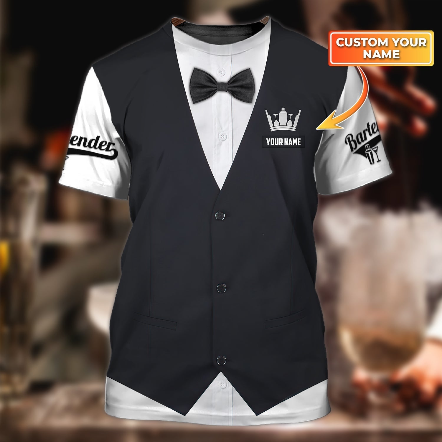 Custom With Name Bartender Shirts Barista Shirt