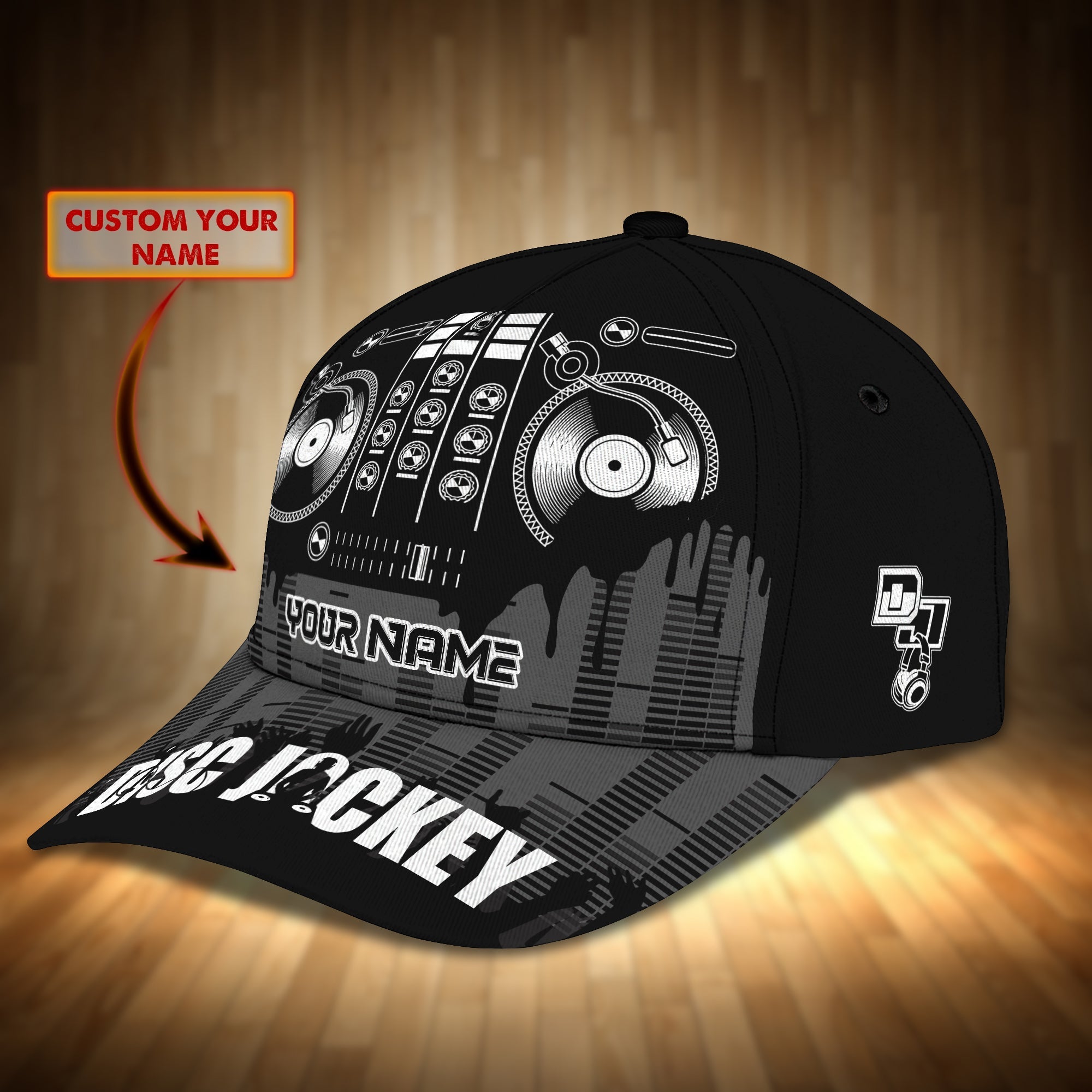 Personalized 3D Full Printed Baseball Cap Hat For A Disc Jockey/ Dj Cap/ Dj Hat For Him/ Her