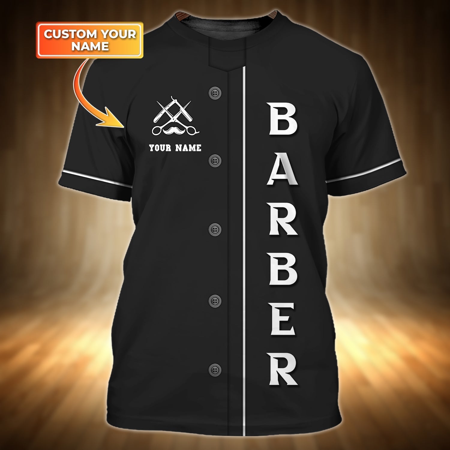 Personalized With Name Barber Shirt Short Sleeve/ Summer Barber T Shirt