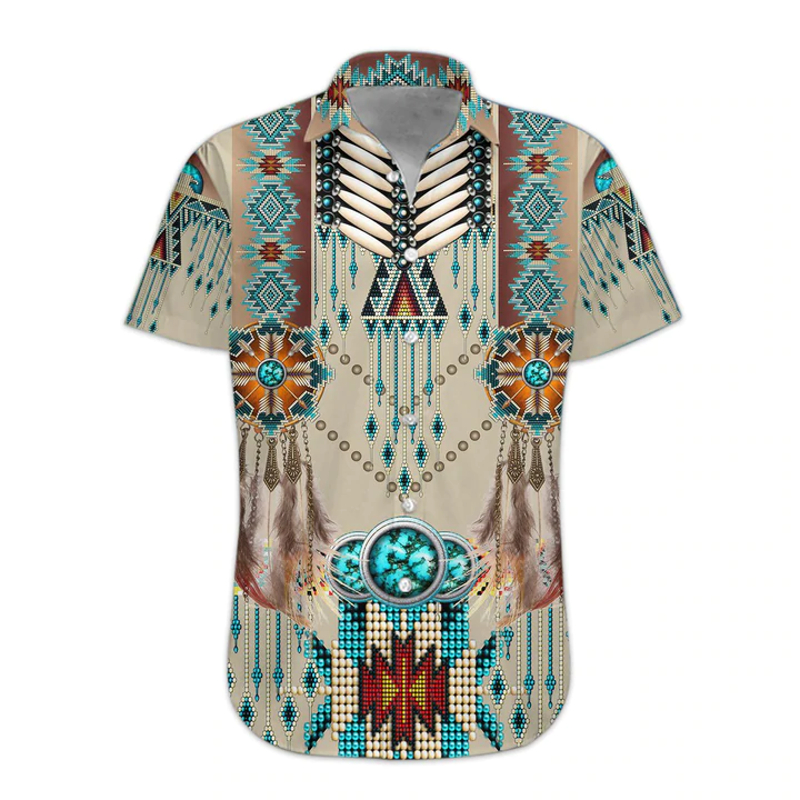 3D Native American Hawaii Shirt/ Hawaiian Shirts for Men Print Button Down Shirt