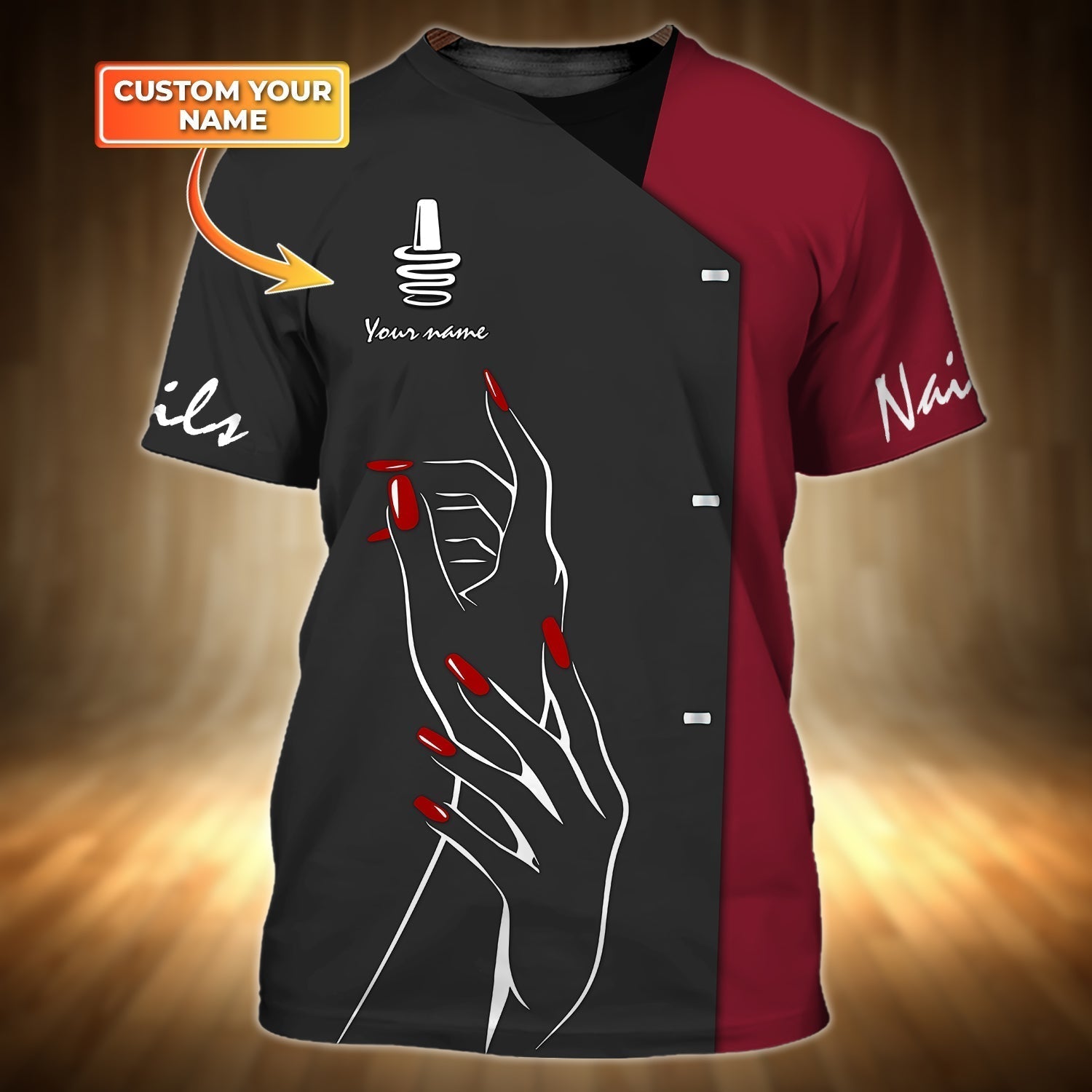 Customized 3D All Over Printed T Shirt For Nail Technicians/ Nail Shirts/ Women Nail Gifts