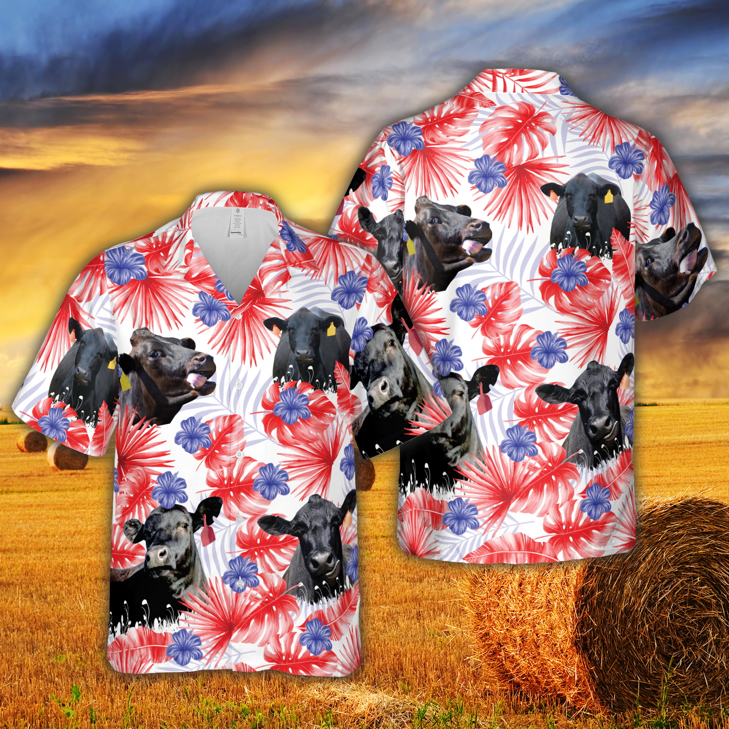 American Colors Black Angus Hawaiian Shirt