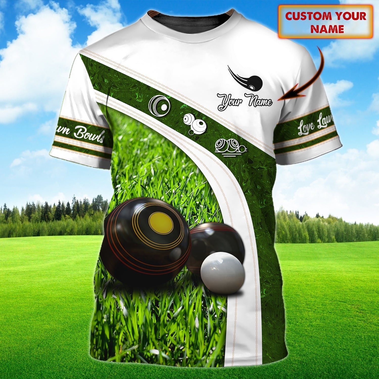 Custom 3D All Over Printed Lawn Bowls Shirt Team Uniform Unisex Lawn Bowl Shirts