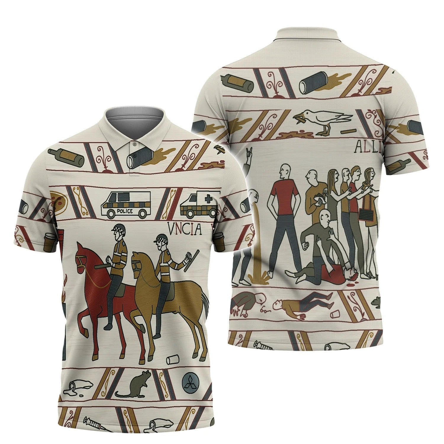 Bayeux Kicking Out Time 3D All Over Print Shirt Men Women/ Cute Police Hoodie Hawaiian Shirt