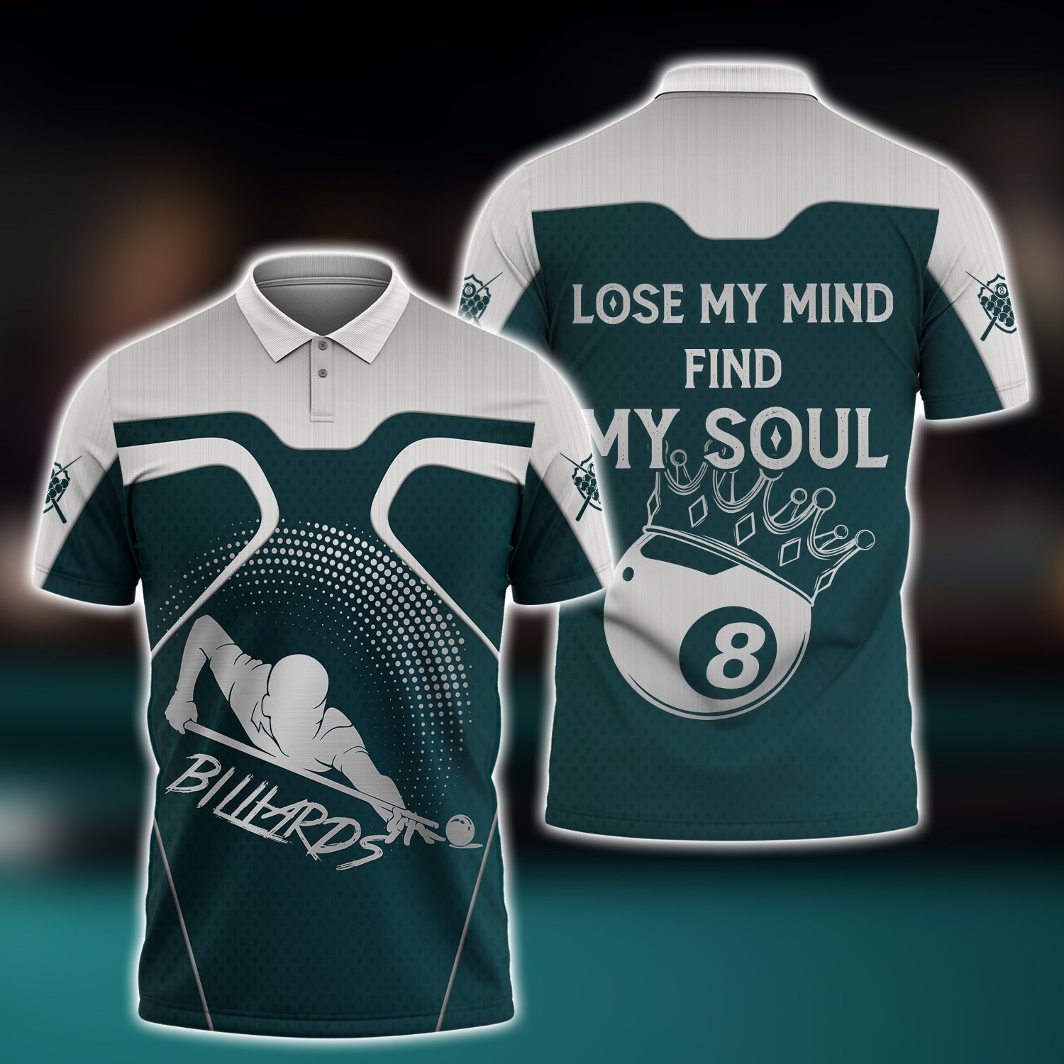 3D All Over Print Lose My Mind Find My Soul Billiard Polo Shirt
