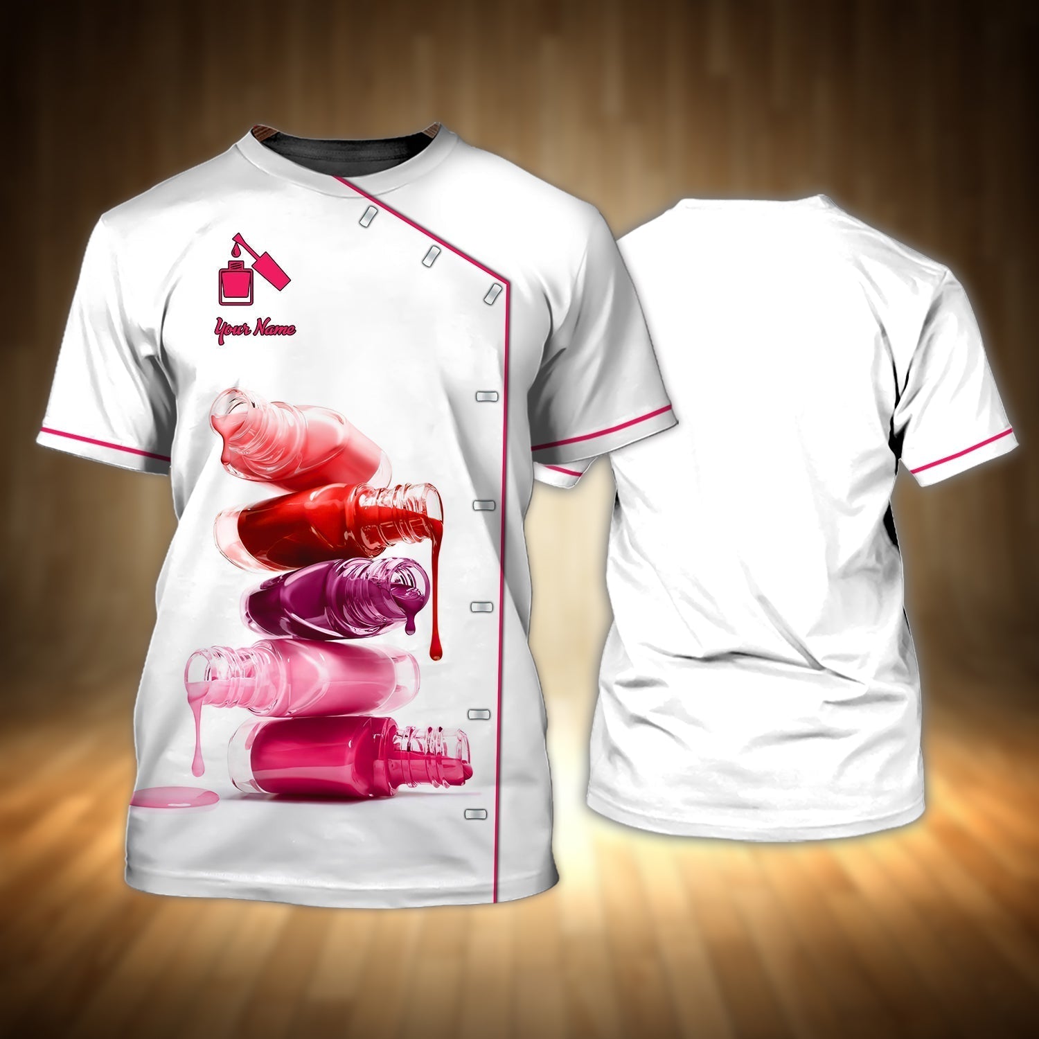 3D All Over Print Manicurist Shirt/ Nail Technician Beauti Uniform Shirt/ Nail Shirts