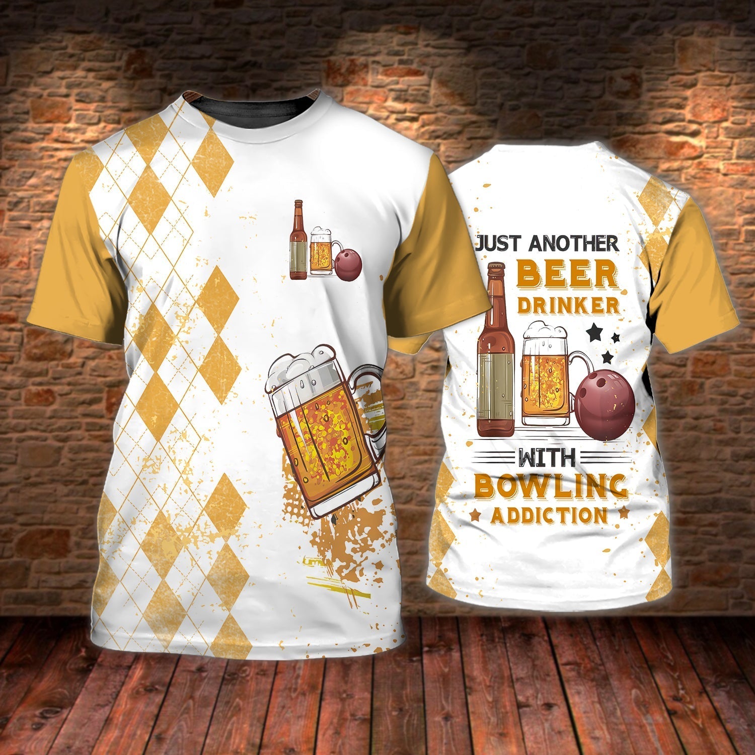 3D All Over Printed Bowling And Beer Tshirt For Men And Women/ Funny Bowling Shirt/ Bowlling T Shirts