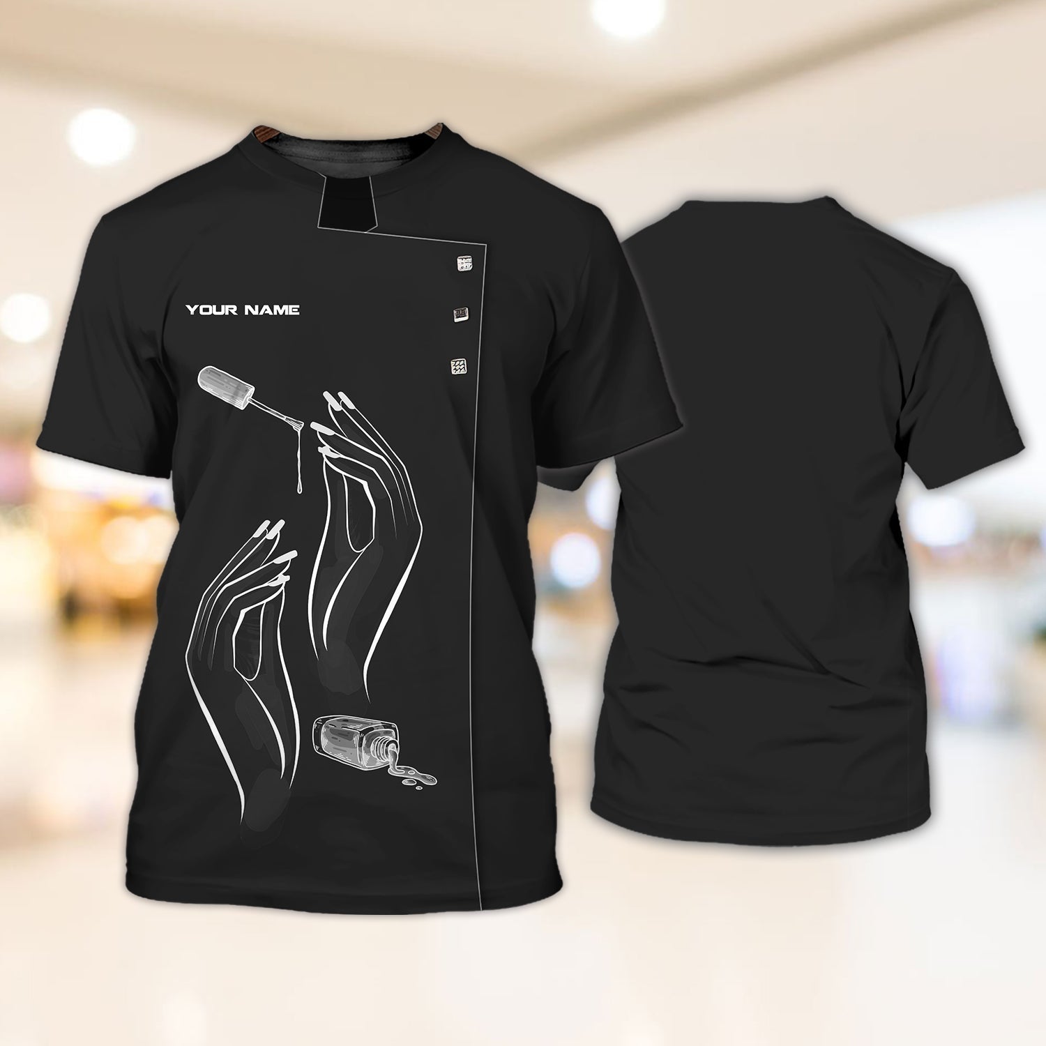 Personalized Black Nail Shirt For Her/ New Gift For Nail Technician/ Best Tshirt For Nail Tech