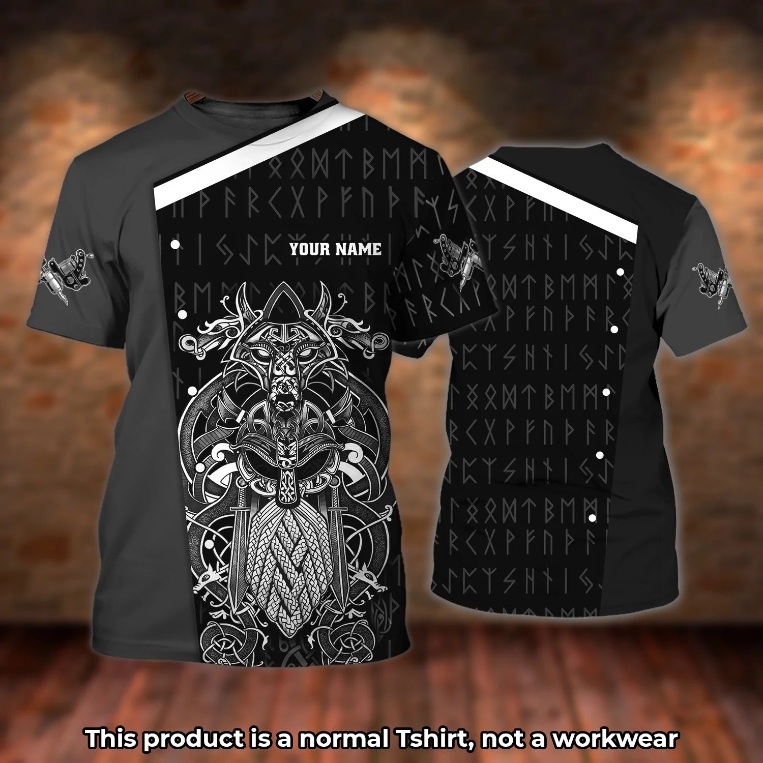 Custom 3D All Over Print Viking Tattoo Shirt/ Tattoo Artist Shop Tshirt Men