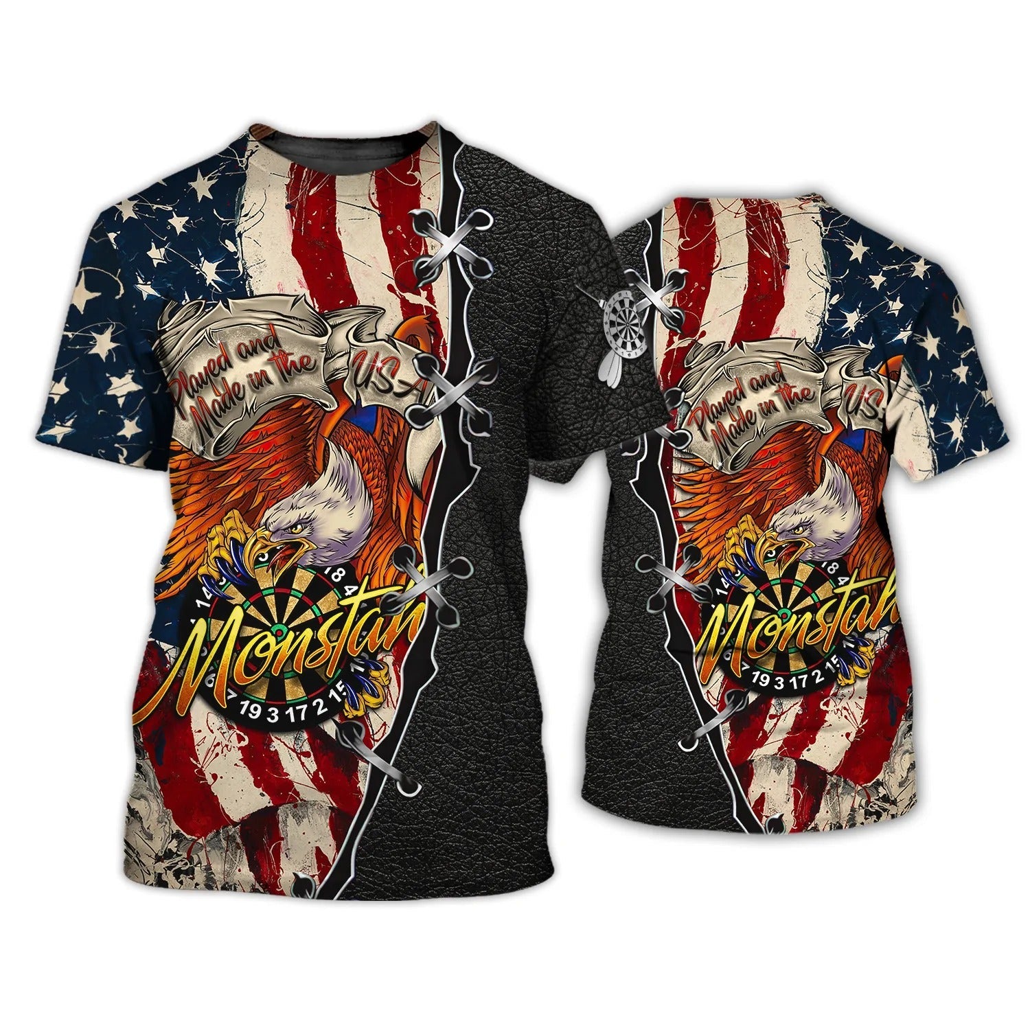 3D Dart T Shirt/ Played And Made In The USA Monstah Dart shirt for Men And Woman