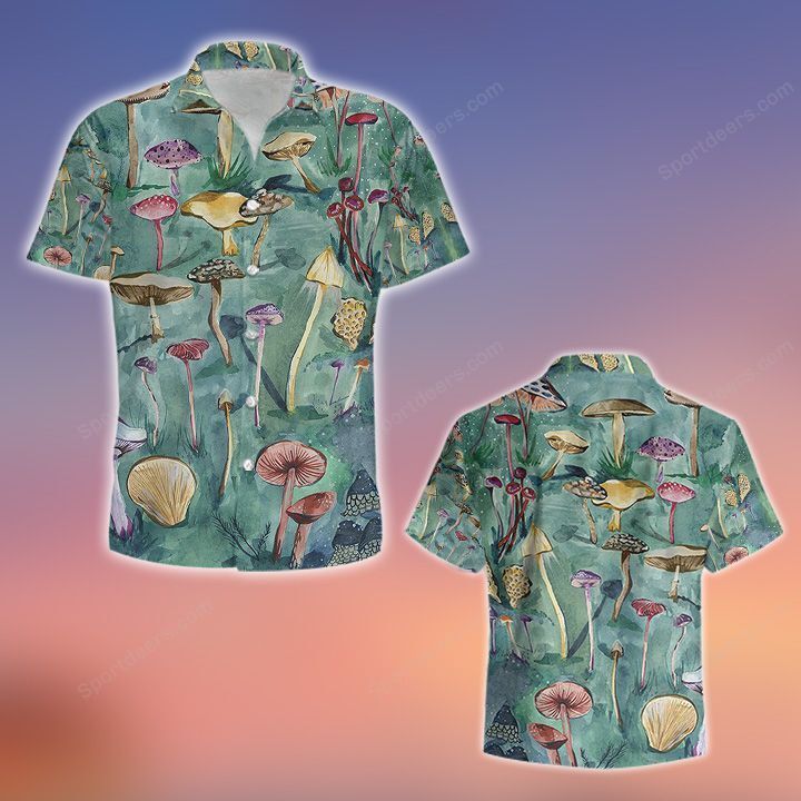 Mushroom - Water Color Hawaiian Shirt/ Summer gift/ Hawaiian Shirts for Men/ Aloha Beach Shirt