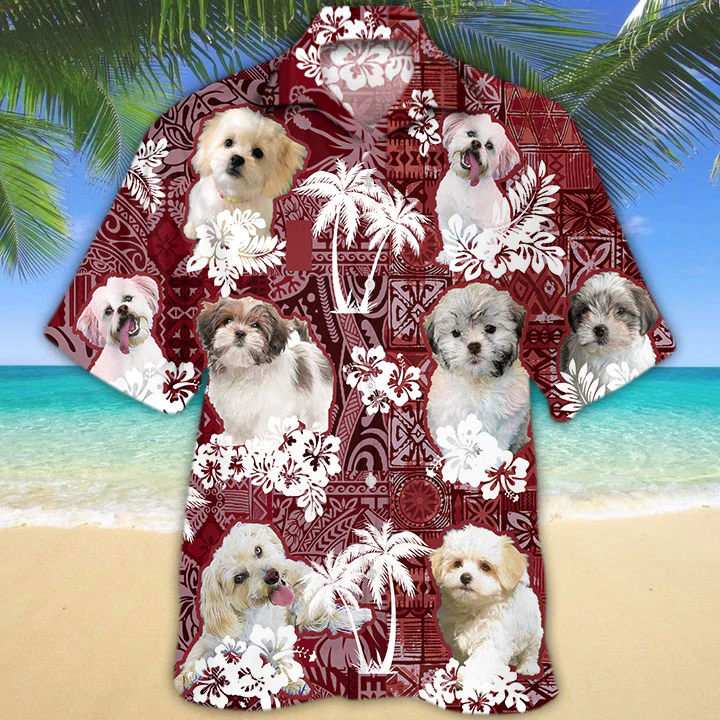 Malshi Hawaiian Shirt/ Gift for Dog Lover Shirts/ Malshi Beach Shirt/ Men''s Hawaiian shirt