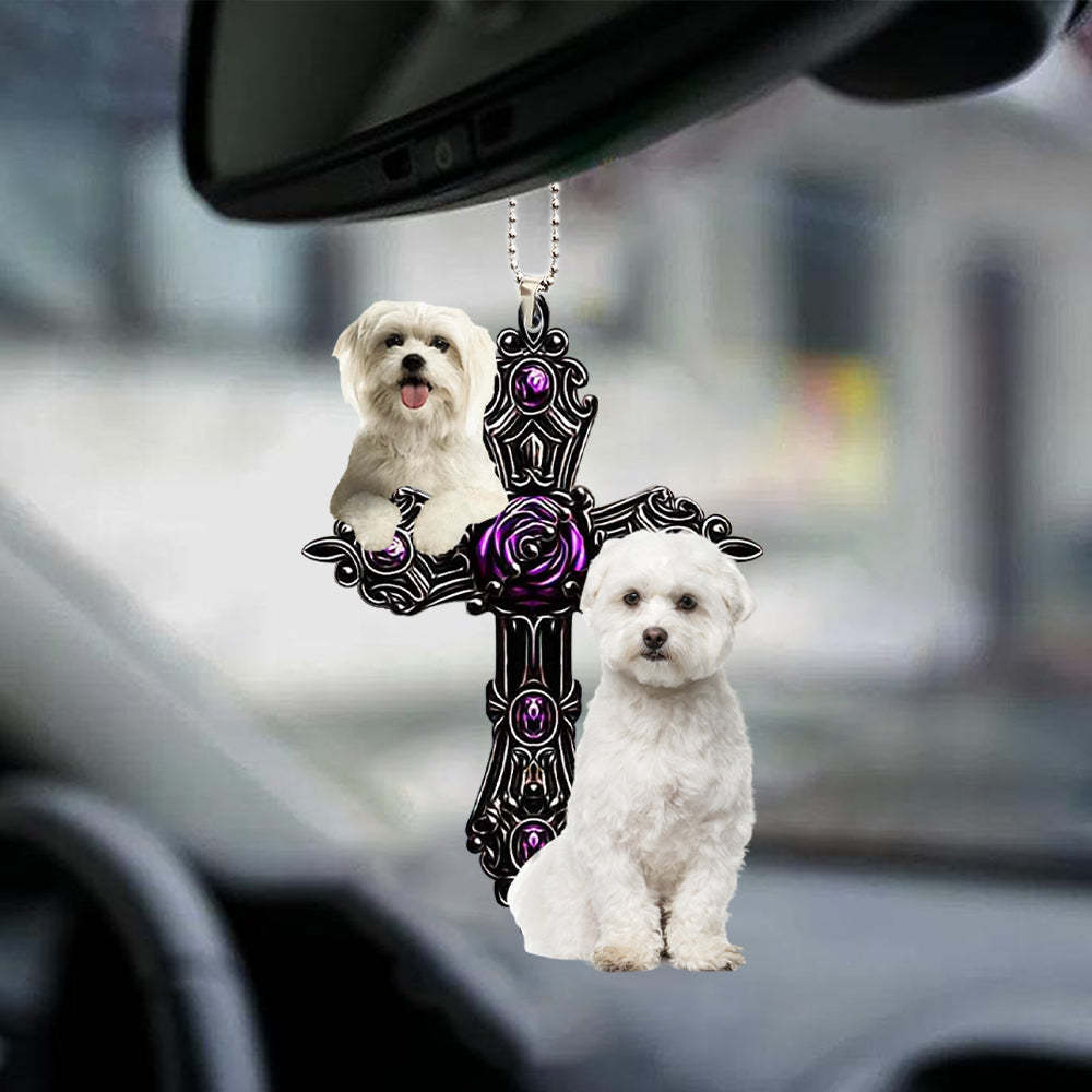 Maltese Pray For God Car Hanging Ornament Dog Pray For God Ornament Coolspod