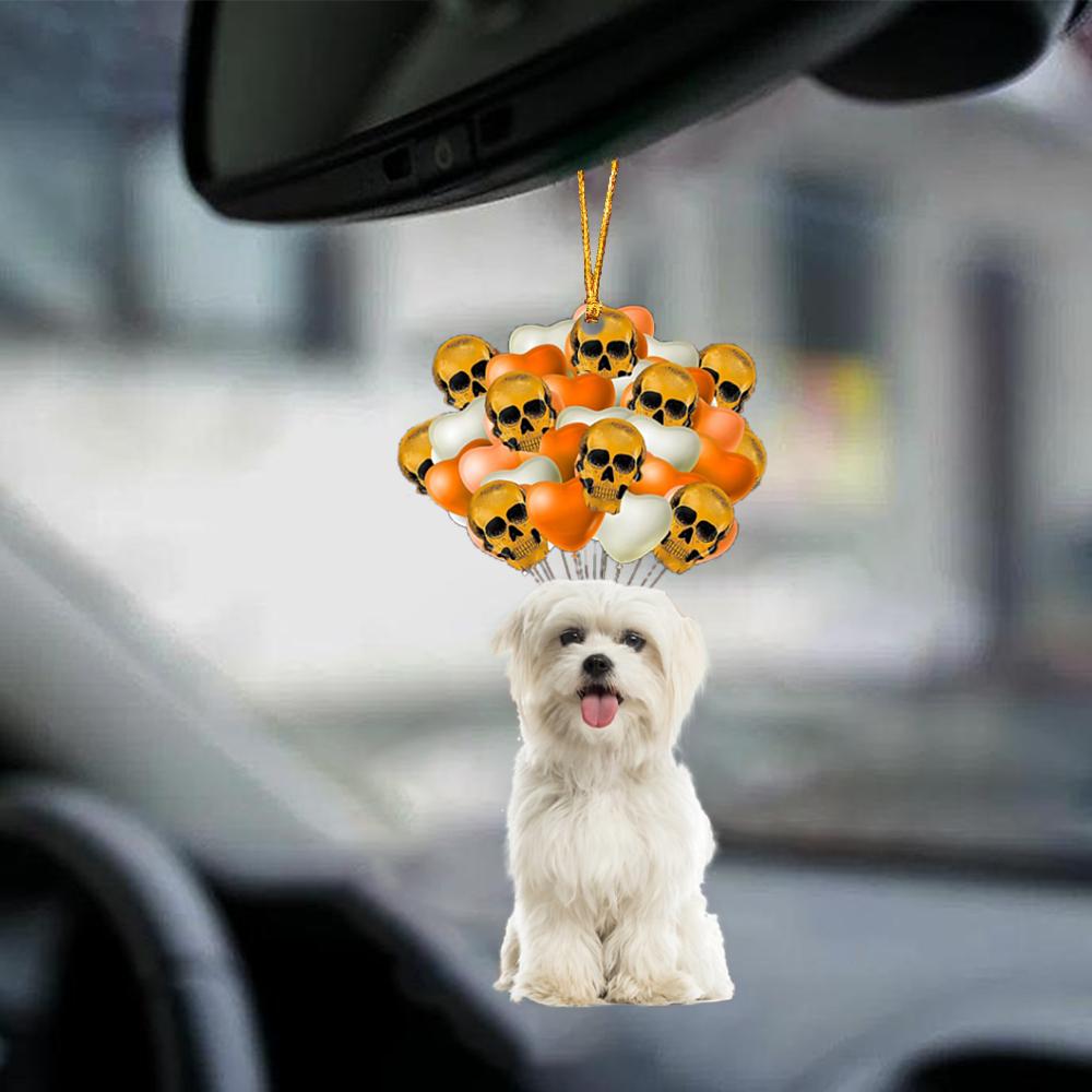 Maltese Halloween Car Ornament Dog Ornament For Halloween