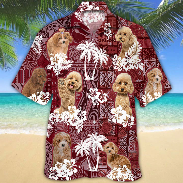 Maltipoo Hawaiian Shirt/ Gift for Dog Lover Shirts/ Maltipoo Beach Shirt/ Men''s Hawaiian shirt