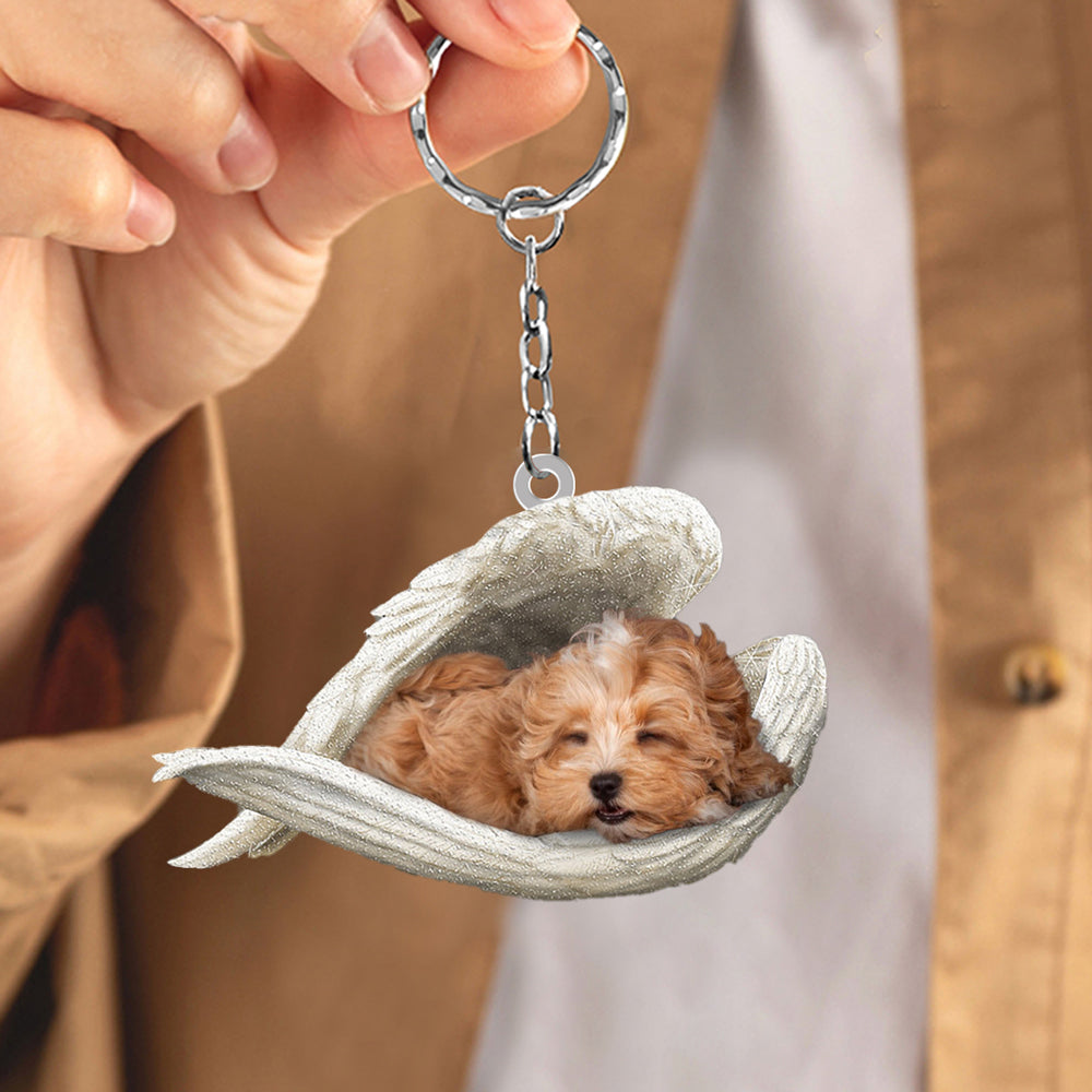Maltipoo Sleeping Angel Acrylic Keychain Dog Sleeping keychain