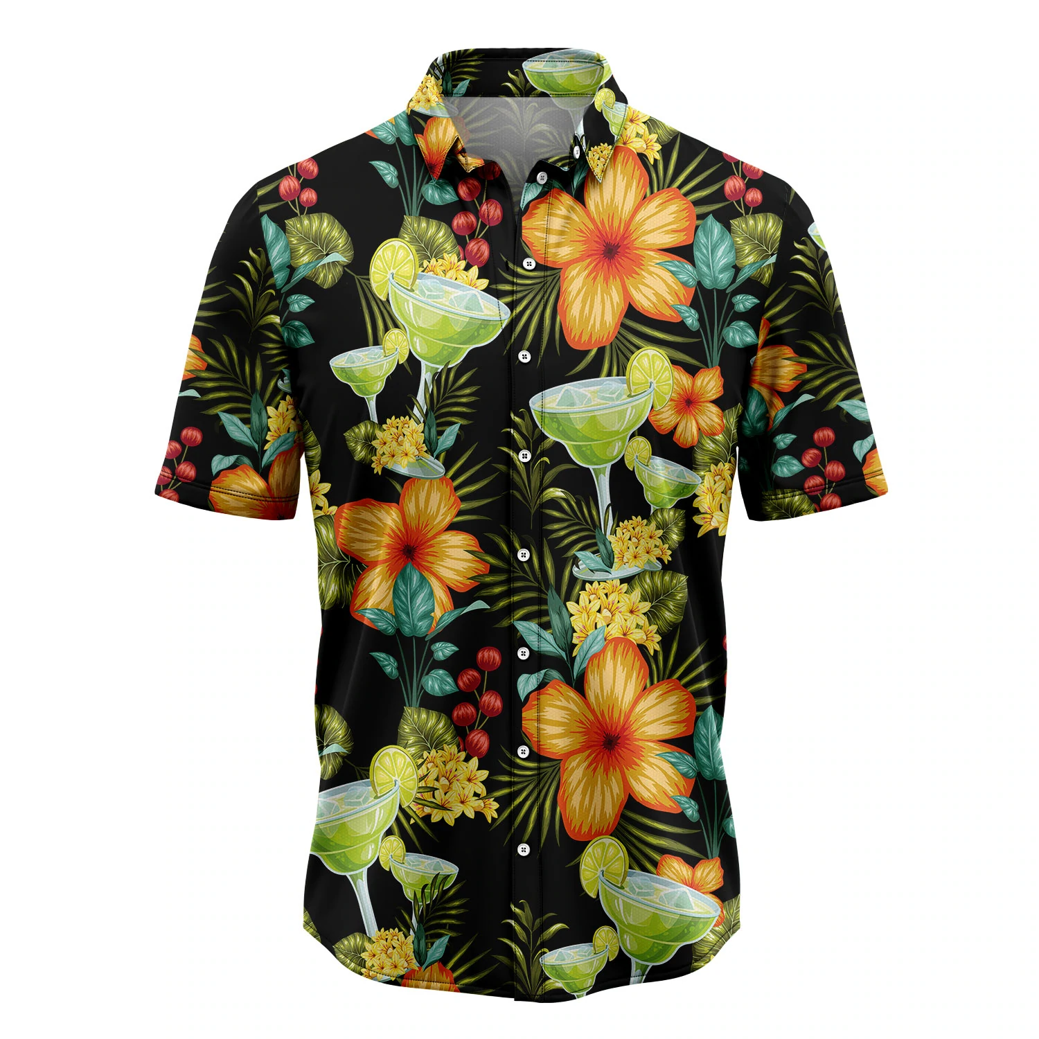 Margarita Colorful Floral Hawaiian Shirt/ Summer gift/ Hawaiian Shirts for Men/ Aloha Beach Shirt