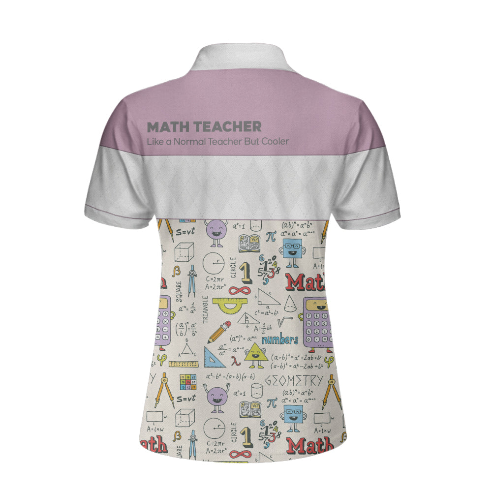 Math Teacher Short Sleeve Women Polo Shirt Coolspod