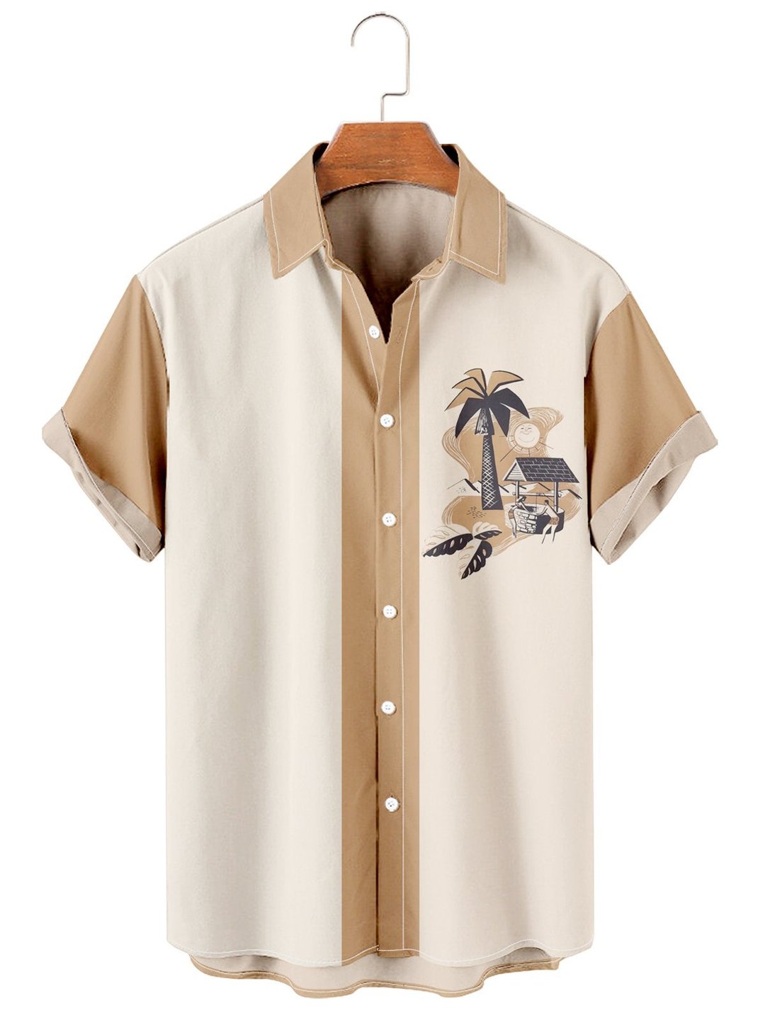 Men''s Casual Hawaiian Graphic Print Casual Lapel Shirt