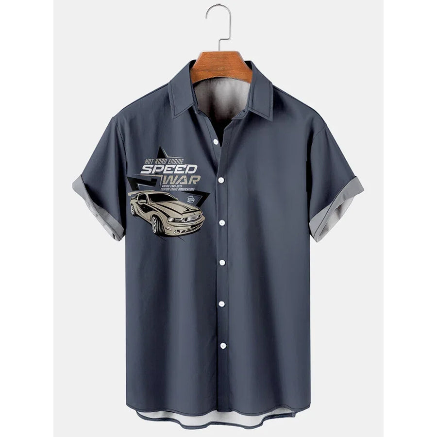 Men''s Contrast Color Car Simple Casual Hawaiian shirt vintage/ Hawaiian shirt for men/ Women