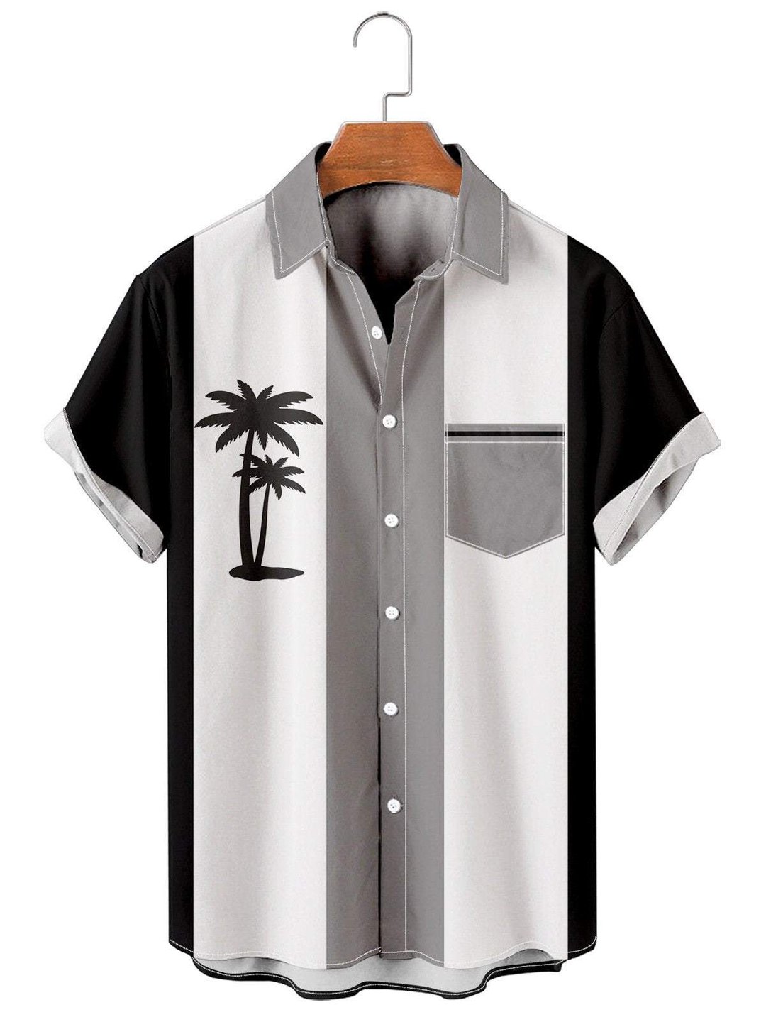Men''s Hawaiian Coconut Casual Bowling Shirt