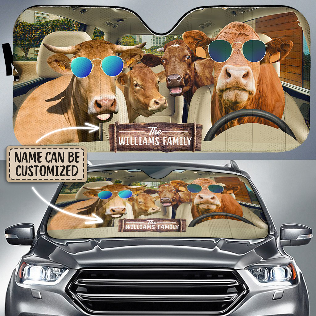 Personalized Name Limousin Auto Sun Shade/ Cow Sunshade For Car