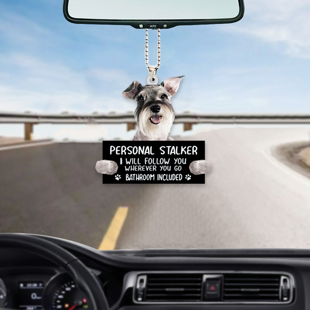 Schnauzer Personal Stalker Auto Hanging Ornament Two Sides