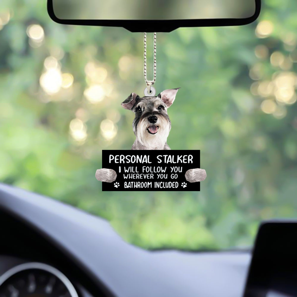 Schnauzer Personal Stalker Auto Hanging Ornament Two Sides