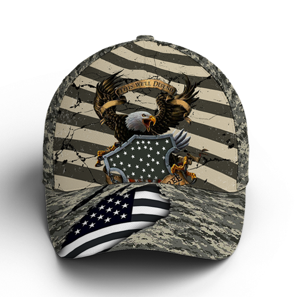 Eagle Veteran US Flag Camo Pattern Baseball Cap Coolspod