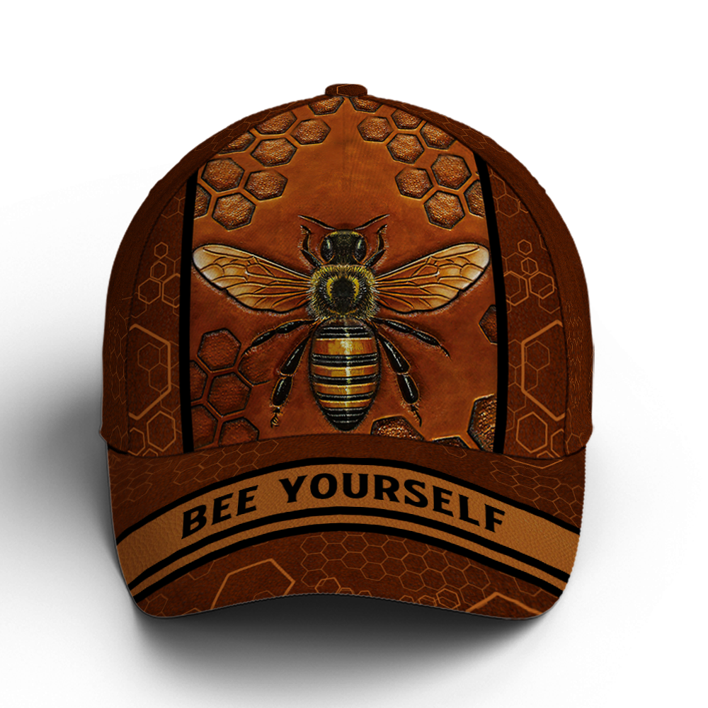 Bee Yourshelf Vintage Leather Baseball Cap Coolspod