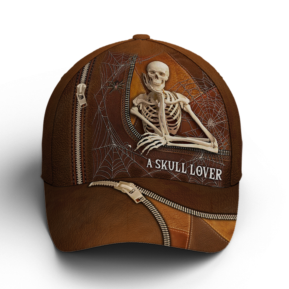 A Skull Lover Spider Net Leather Style Baseball Cap Coolspod