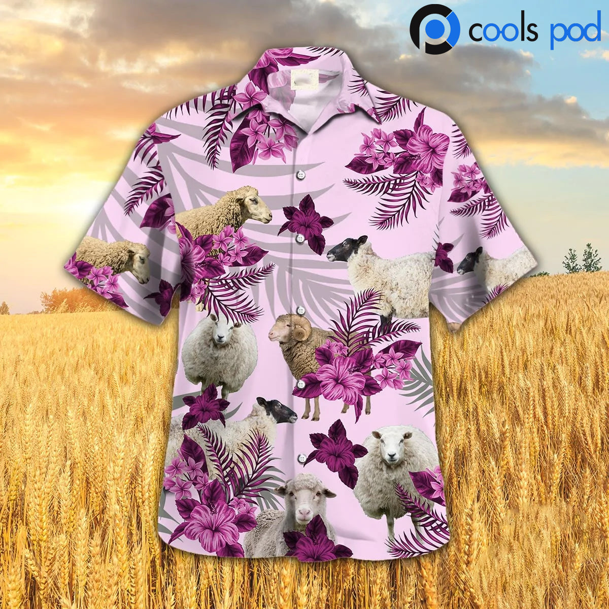 Sheep Hibiscus Pink Pattern Hawaiian Shirt/ Sheep Premium Hawaiian Shirts For Men Women