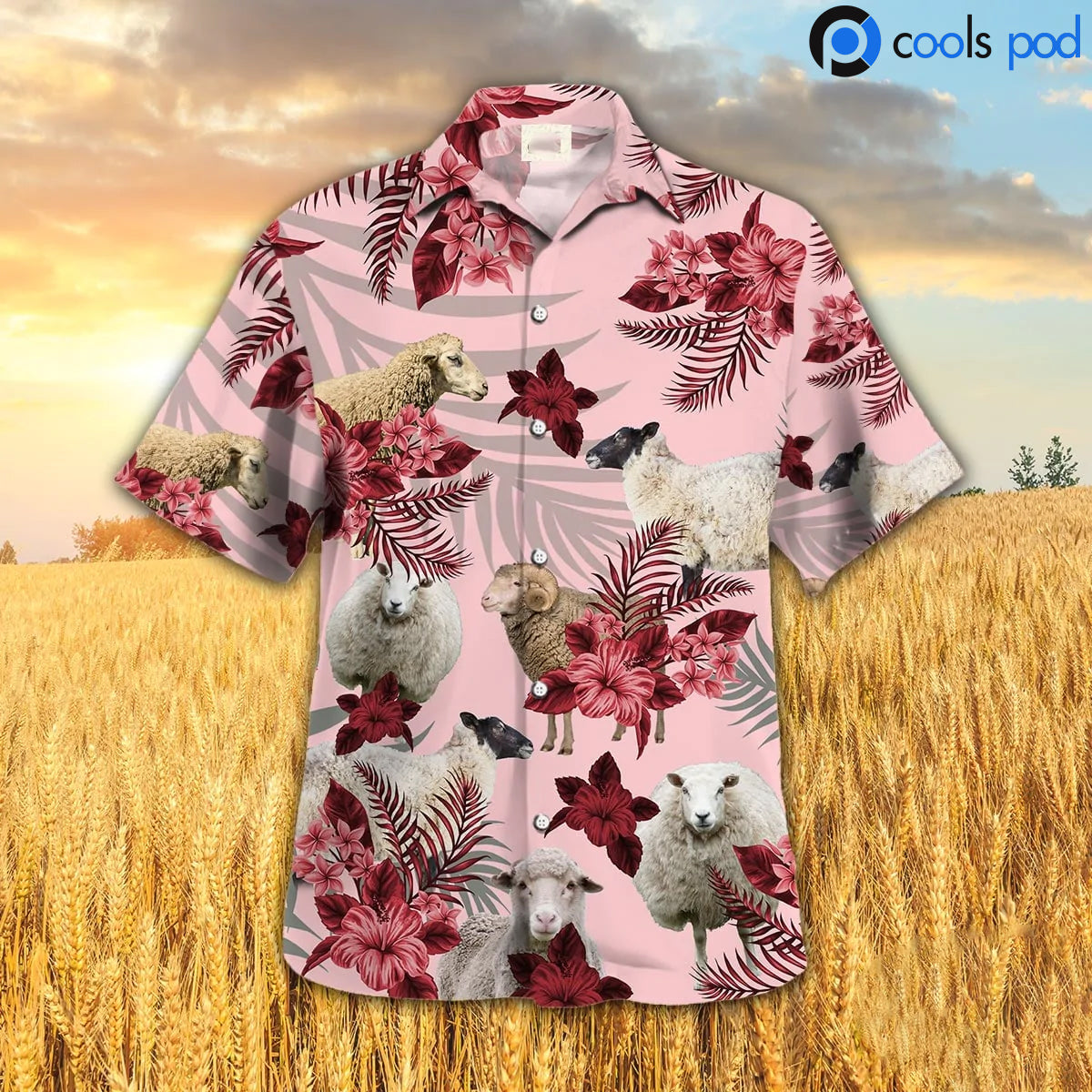 Sheep Hibiscus Red Pattern Hawaiian Shirt/ Sheep Premium Hawaiian Shirts For Men Women