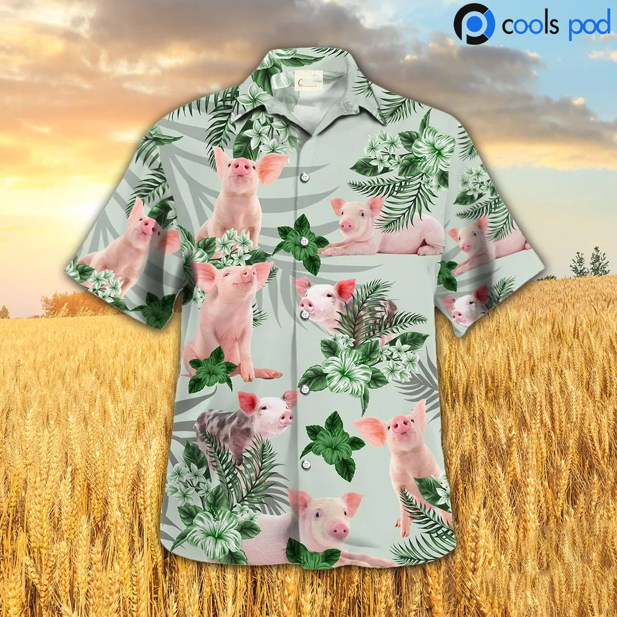 Pig Hibiscus Colorful Hawaiian Shirt/ Best Premium Pig Hawaiian Shirt Short Sleeve
