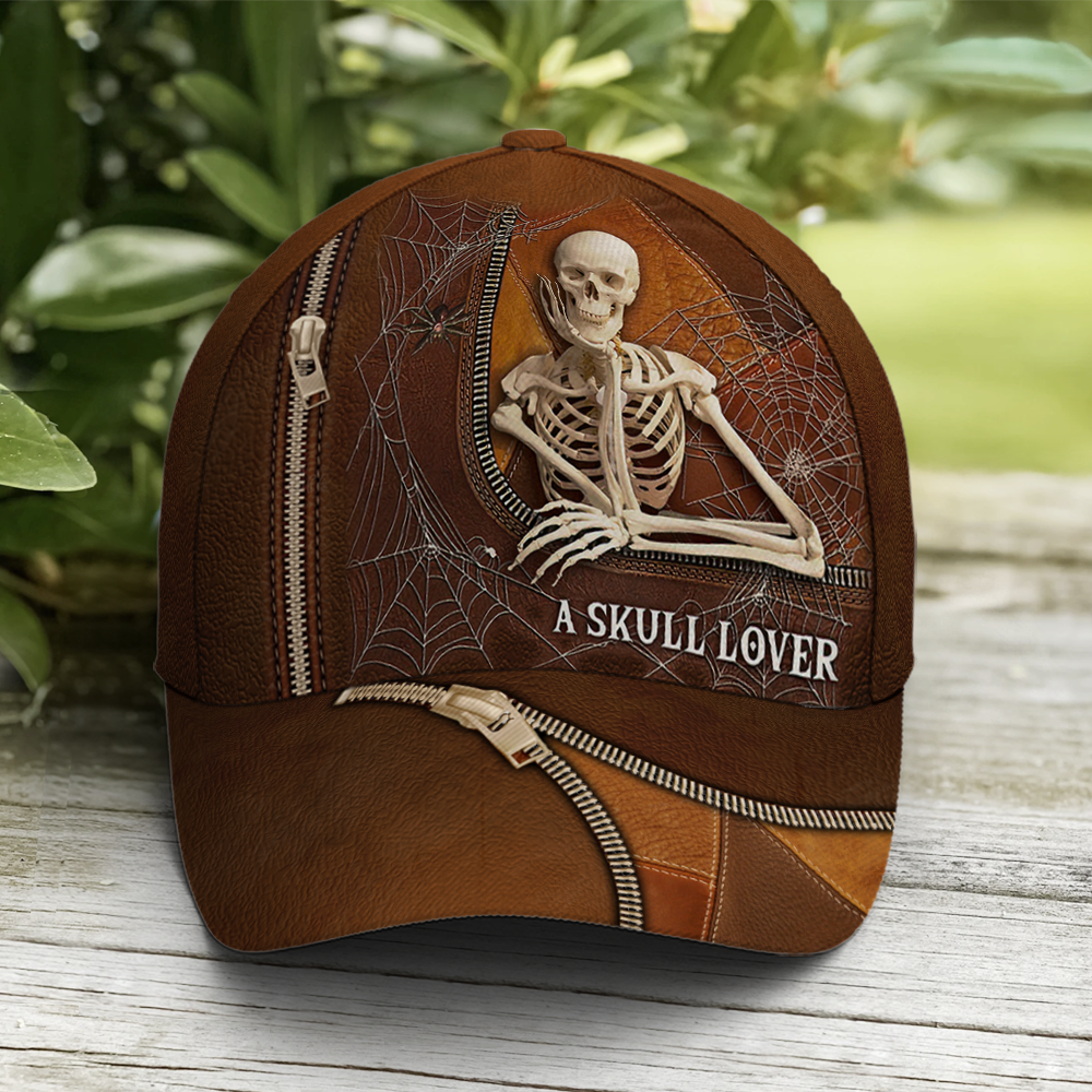 A Skull Lover Spider Net Leather Style Baseball Cap Coolspod